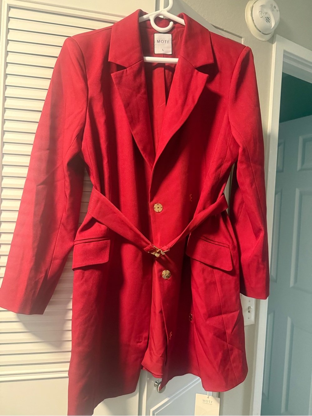 MOTF Red Ruffled Front Blazer - Picture 12 of 13